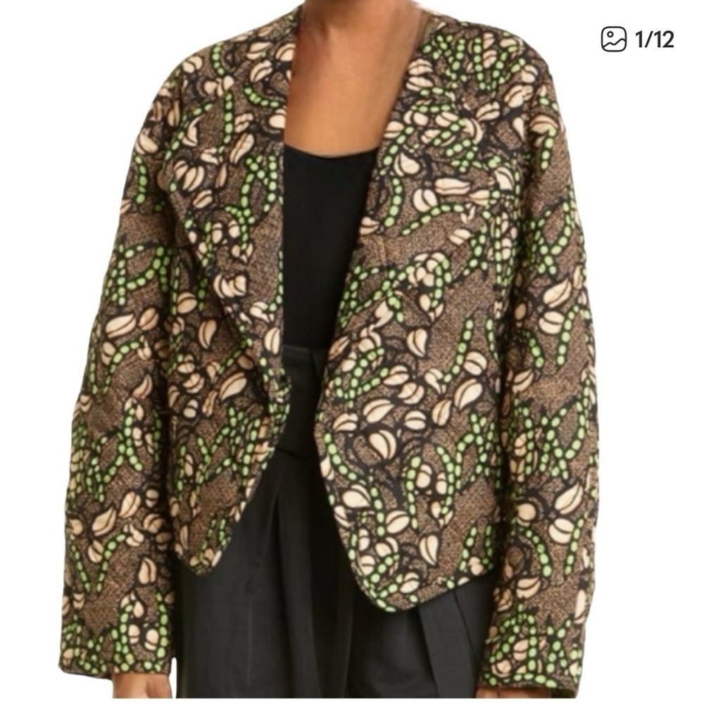 A.L.C. Emory Quilted Jacket in Brown and Green